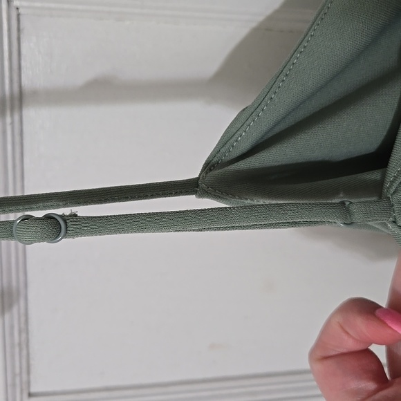 H&M Slip Midi Dress Adjustable Thin Straps Womens Large Sage Green - Picture 5 of 5